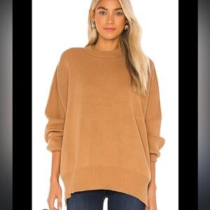Free People Camel Crew Neck Sweater